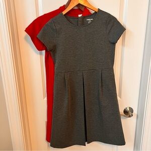 2 Lands End girls dresses red NWT & grey gently used size big girls 14